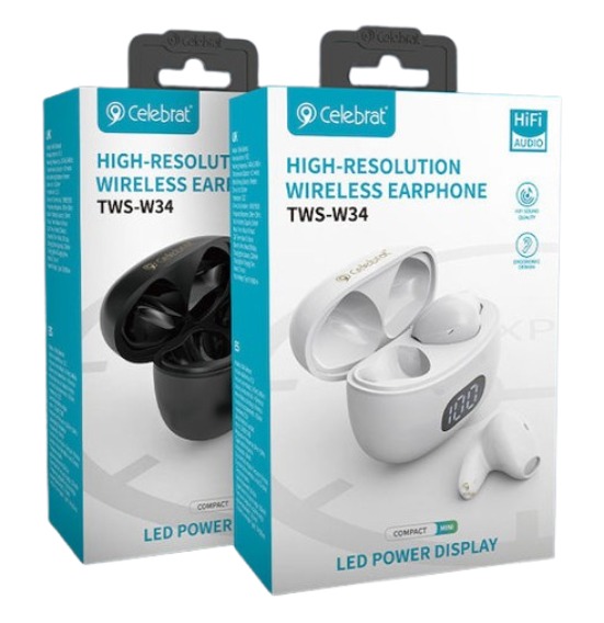 ITEM ACCESORIOS AURICULAR Celebrat TW- W34       Audífono Bluetooth P597 P672